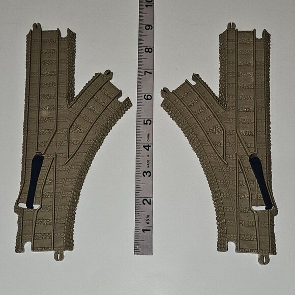 26 Thomas Trackmaster Brown Train Track Lot Mixed Straight Curved Switch Risers - Picture 9 of 16